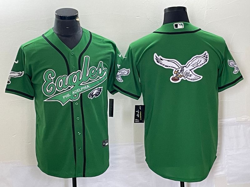 Men Philadelphia Eagles Blank Green Co Branding Game NFL Jersey style 7